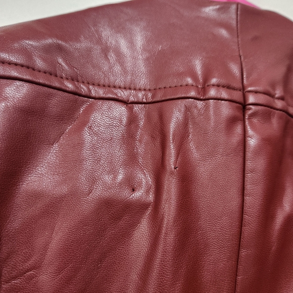 A.L.C Alexandria Cutout Vegan Leather Midi Dress Cranberry Size 4 - Picture 8 of 9